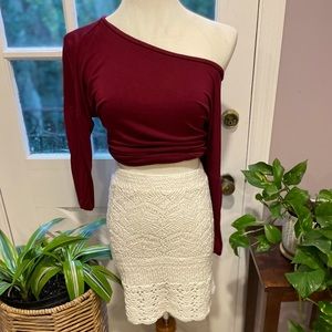 Crochet mini skirt